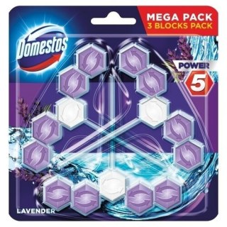 Domestos Power 5 Lavender Kostki Zawieszki do Toalety WC Lawendowe 3x55g