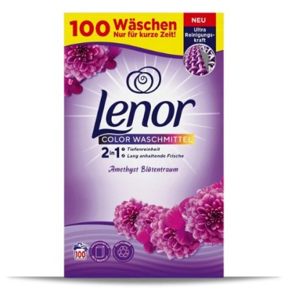 Lenor Amethyst Duży Proszek do Prania Kolorowego 100 prań (Niemcy)