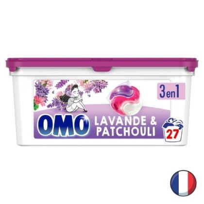 OMO Uniwersalne Kapsułki do Prania 3w1 Lavande&Patchouli Lawenda Paczula 27 szt. (Francja)