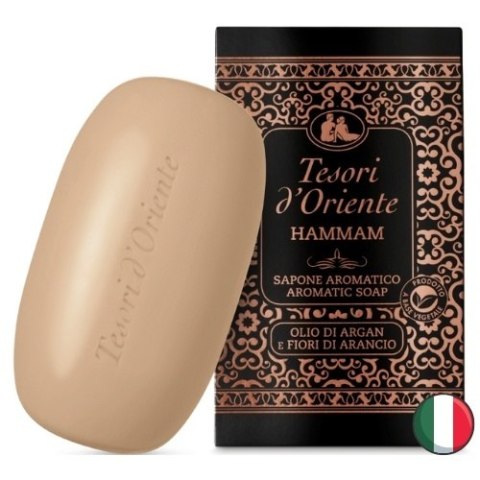 Tesori d'Oriente Hammam Argan Kwiat Pomarańczy Mydło w Kostce Kwiatowe 125 g (Włochy)