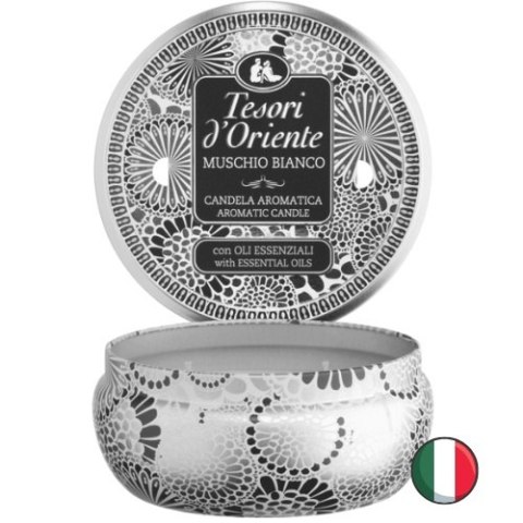 Tesori d'Oriente Muschio Bianco Świeca Zapachowa Białe Piżmo 200 g (Włochy)